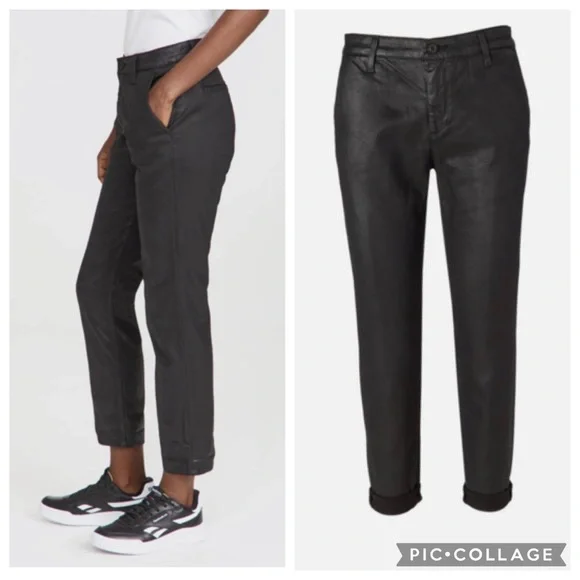 AG Jeans Caden Tailored Trouser Leatherette Jean {Ltt Lt Super Black} 29